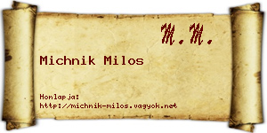 Michnik Milos névjegykártya